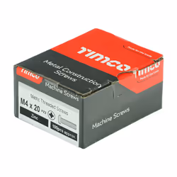 TIMCO Machine Pan Head Silver Screws - M4 x 20