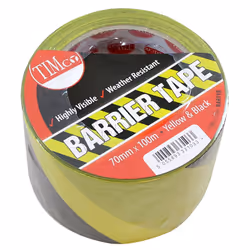TIMco Barrier Tape Yellow & Black 100m x 70mm