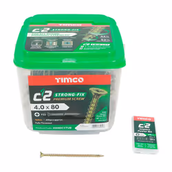 TIMCO C2 Strong-Fix Multi-Purpose Premium Countersunk Gold Woodscrews - 4.0 x 80