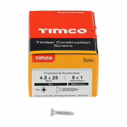 TIMCO Solo Countersunk Silver Woodscrews - 4.5 x 25