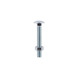 Timco Carriage Bolts DIN603 & Hex Full Nut DIN934 Silver - M6 x 50 (90 Pack)