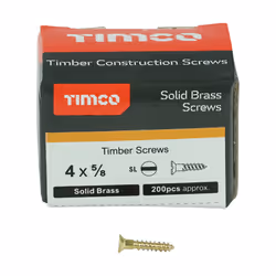 TIMCO Solid Brass Countersunk Woodscrews - 4 x 5/8
