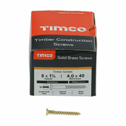 TIMCO Solid Brass Countersunk Woodscrews - 8 x 1 1/2