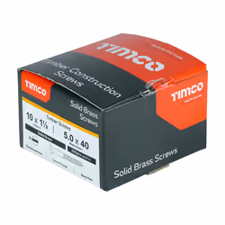 TIMCO Solid Brass Countersunk Woodscrews - 10 x 1 1/2