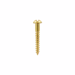 TIMCO Solid Brass Round Head Woodscrews - 4 x 1/2
