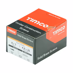 TIMCO Solid Brass Round Head Woodscrews - 8 x 1