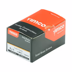 TIMCO Solid Brass Round Head Woodscrews - 6 x 1