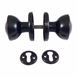 Taurus Plastic Rim / Mortice Knob Set 50mm Epoxy Black (1 Pack)