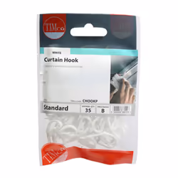 Timco Plastic Curtain Hooks White - (35 Pack Bag)