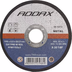 FCM115222 Bonded Abrasive Flat Wheel 115 x 25 x 222 Box of 50