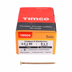 TIMCO Solo Countersunk Gold Woodscrews - 4.0 x 80