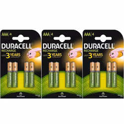 12 X Duracell 750mAh AAA Size Rechargeable Accu Batteries