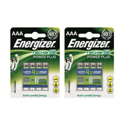 8 x Energizer AAA Rechargeable Power Plus Batteries mAh NiMH 700mAh LR03 HR03