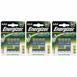 12 x Energizer AAA Rechargeable Power Plus Batteries mAh NiMH 700mAh LR03 HR03