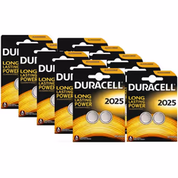 20 x Duracell CR2025 3V Lithium Coin Cell Battery 2025, DL2025, BR2025, SB-T14