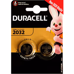 Duracell Battery 2032 3V Lithium Coin Cell DL2032/CR/BR2032 SB-T15 with Baby Secure Technology Pack of 2