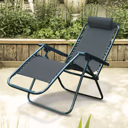 Garden Chair Sun Lounger Zero Gravity Folding Recliner Patio Furniture Textoline