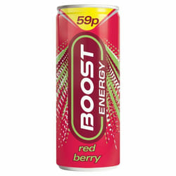 Boost Energy Drink 250ml Sugar Free Exotic Citrus - 24x250ml, Red Berry