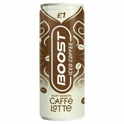 Boost Energy Drink Iced Coffee Latte Espresso - 6x250ml, Caffe Latte