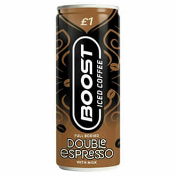Boost Energy Drink Iced Coffee Latte Espresso - 12x250ml, Double Espresso