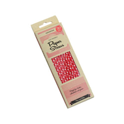 Eddingtons 30 Pack Paper Straws, Red & White Polka Dot