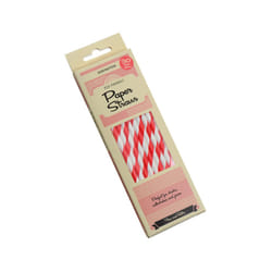 Eddingtons 30 Pack Paper Straws, Red Stripe