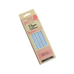 Eddingtons 30 Pack Paper Straws, Blue & White Polka Dot