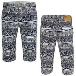 Mens Chino Shorts Summer Casual Cotton Pants - Blue, 30