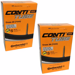 Cross 28 700 x 32-47c Bike Inner Tubes - Presta 60mm Long Valve (Pair),Black