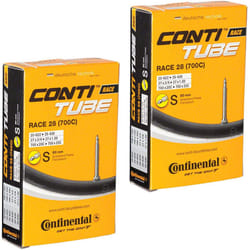 Continental Race 28 700 x 20-25c Road Bike Inner Tubes - 60mm Presta Valve (Pair) - with Ano Adapters