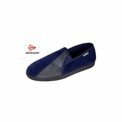 Mens Famous Dunlop WINSTON II Slippers - 12, Navy/Grey
