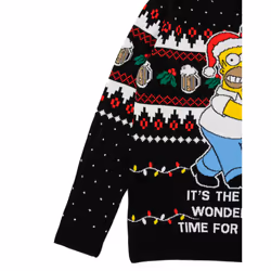The Simpsons Christmas Jumper (Mens Black) - X-Large