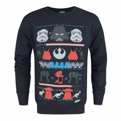 Star Wars Christmas Jumper (Mens Blue) - XX-Large