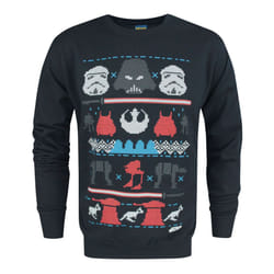 Star Wars Christmas Jumper (Mens Blue) - XX-Large