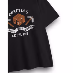 Minecraft Short Sleeved T-Shirt (Boys Black) - 5-6 Years