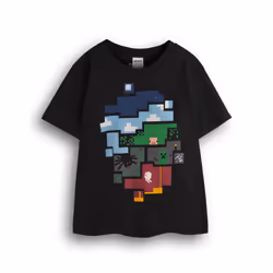 Minecraft Short Sleeved T-Shirt (Boys Black) - 5-6 Years