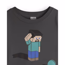 Minecraft Short Sleeved T-Shirt (Boys Black) - 5-6 Years