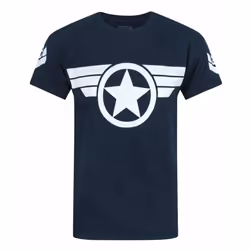 Captain America Super Soldier Men's Navy White T-Shirt - S