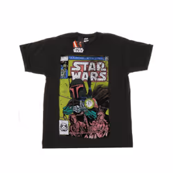 Star Wars Mens Boba Fett Comic T-Shirt - S, Light Graphite