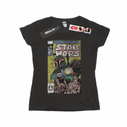Star Wars Womens/Ladies Boba Fett Comic Cotton T-Shirt - XXL, Light Graphite