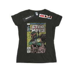 Star Wars Womens/Ladies Boba Fett Comic Cotton T-Shirt - XXL, Light Graphite