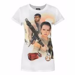 Star Wars Short Sleeved T-Shirt (Womens White) - XX-Large