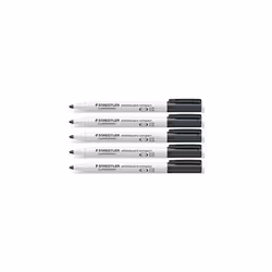 Staedtler Black Lumocolor Compact Whiteboard Board Markers Pens Drywipe 341 (Pack of 5) Drywipe 341