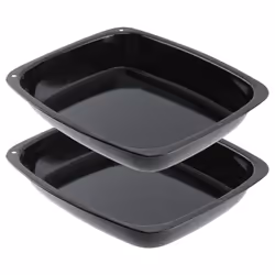 2 x Vitreous Enamel Roasting Tin Deep Large Non Stick Pans for Cooker Oven