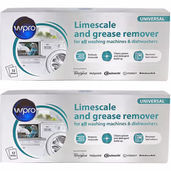 Hotpoint Washing Machine 3in1 Limescale Descaler & Detergent Remover 24 x 50g Sachets (2 Pack)