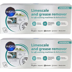 Hotpoint Washing Machine 3in1 Limescale Descaler & Detergent Remover 24 x 50g Sachets (2 Pack)