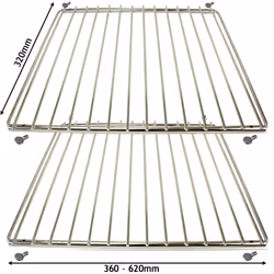 Adjustable Extendable Oven Shelf (320 x 360-620mm, Pack of 2)