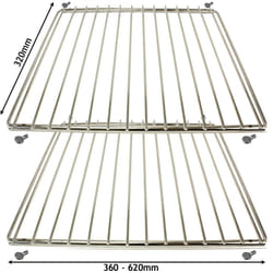 Adjustable Extendable Oven Shelf (320 x 360-620mm, Pack of 2)