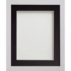 Frame Company Allington, Single picture frame, Foil, Glass, MDF, Black, White, Table, Wall, 12.7 x 7.6 cm, Rectangular