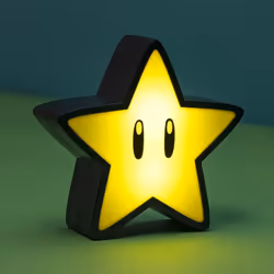 Paladone Super Star Light with Sound BDP, Ambiance lighting, Black, Yellow, Plastic, LED, Battery, AAA